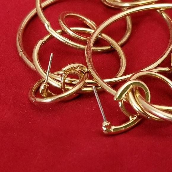 Urban Geometric Hoop Cascade Earrings - Picture 2 of 5